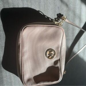 Michael Kors Light Brown Crossbody Bag with Gold Accents